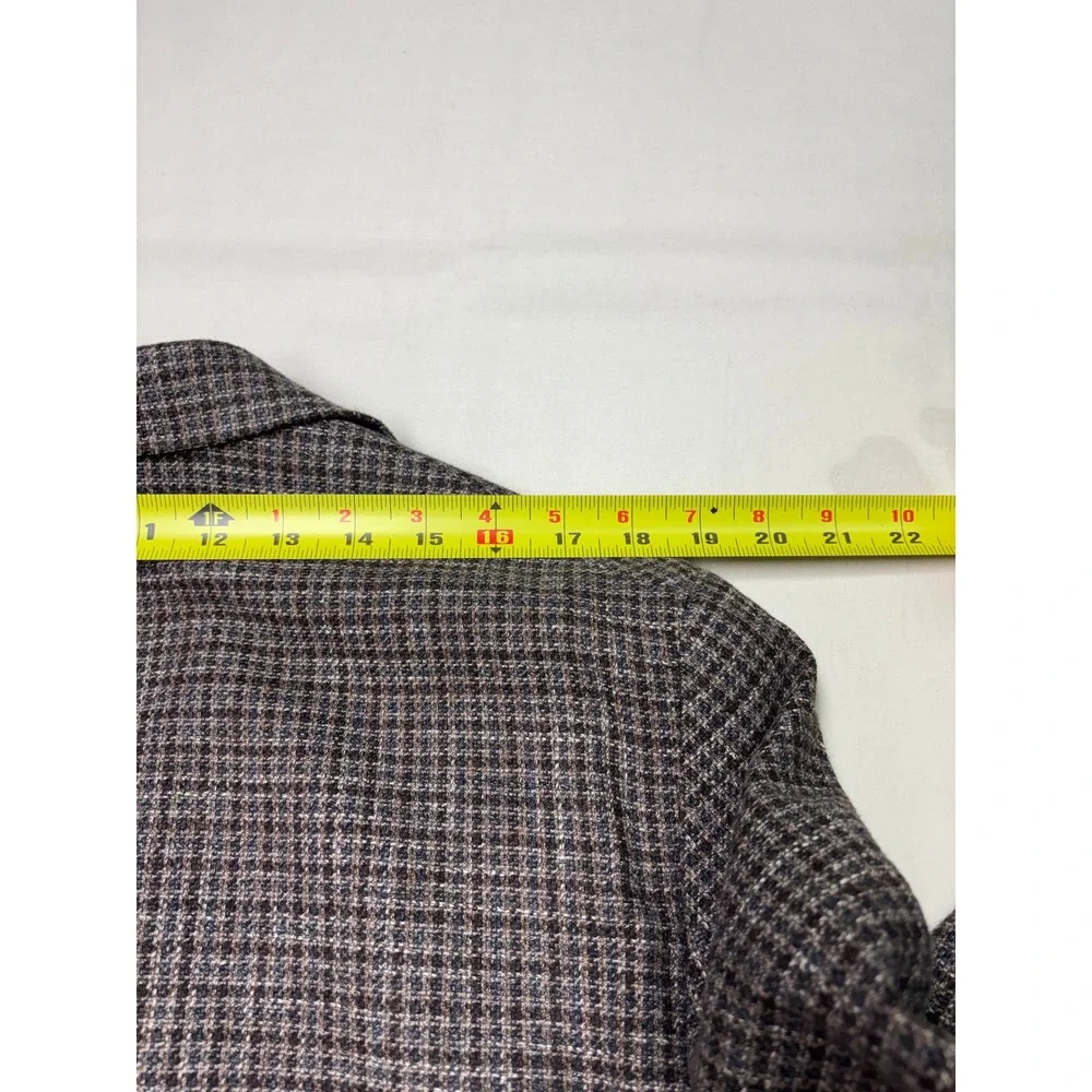 Jos A Bank 1905 X Tollegno 1900 Mens 44 Short Brown Houndstooth Wool Sport Coat